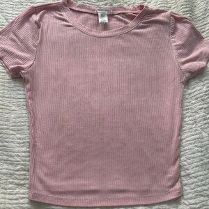 Bozzolo Light Pink Ribbed Short Sleeve Tee Women's Size Small